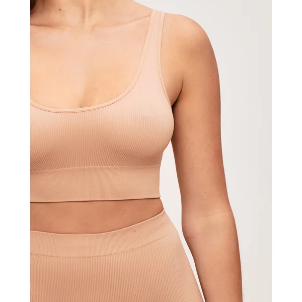 Soutien-gorge brassière côtelé en seamless nude