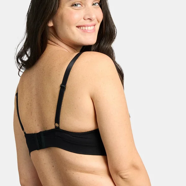 Soutien-gorge brassière sans armatures - Noir en coton Sans Complexe
