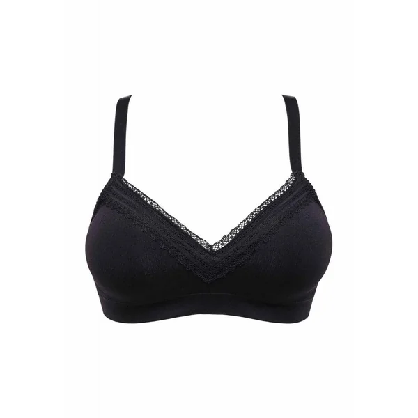 Soutien-gorge brassière sans armatures - Noir en coton Sans Complexe