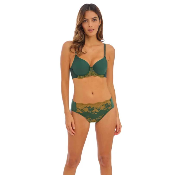 Soutien-gorge coques moulées armatures à Dentelle Florale Dorée - Wacoal Lingerie - Vert Wacoal lingerie