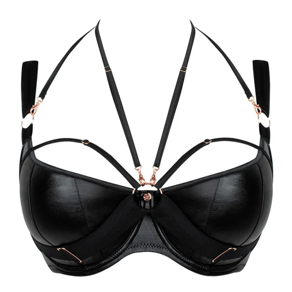 Soutien-gorge corbeille armatures demi-sein Scantilly HARNESSED Black en viscose Scantilly