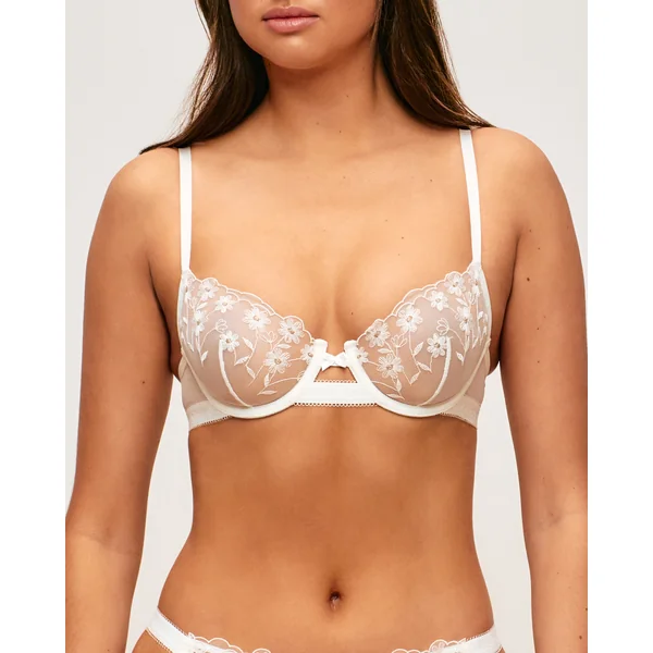 Soutien-gorge corbeille avec broderies florales