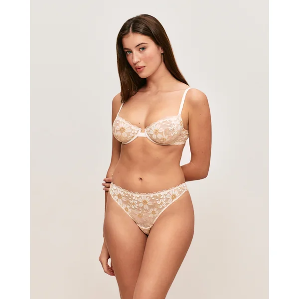 Soutien-gorge corbeille avec broderies florales