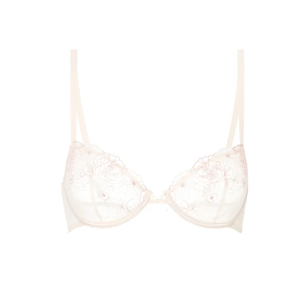 Soutien-gorge corbeille en dentelle et broderies
