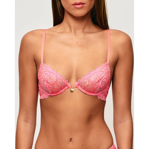 Soutien-gorge corbeille en dentelle florale et bijou fleur