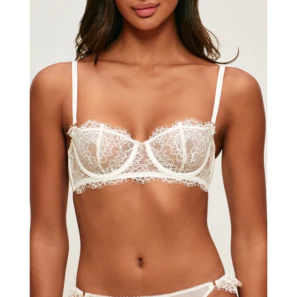 Soutien-gorge corbeille en dentelle florale et bretelles amovibles