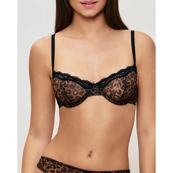 Soutien-gorge corbeille mesh léopard