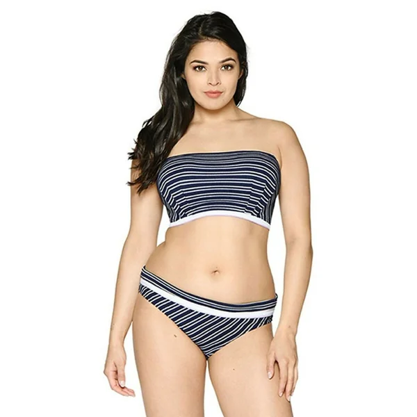 Soutien-gorge de bain bandeau Curvy Kate Maillot SAILOR GIRL bleu rayé Curvy Kate Maillot