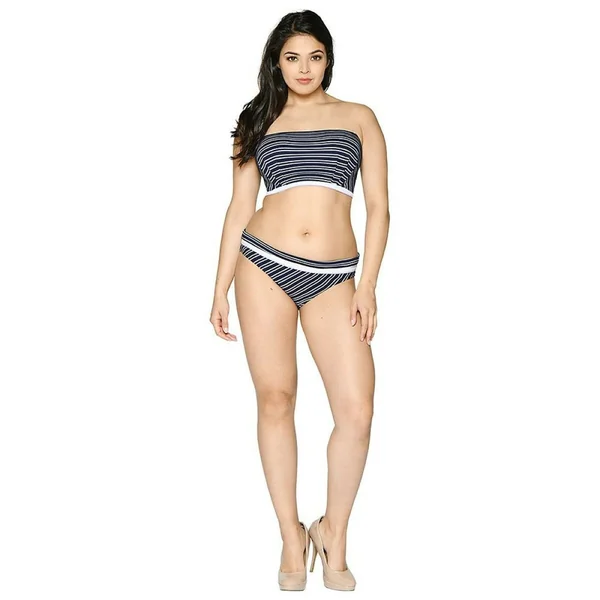 Soutien-gorge de bain bandeau Curvy Kate Maillot SAILOR GIRL bleu rayé Curvy Kate Maillot