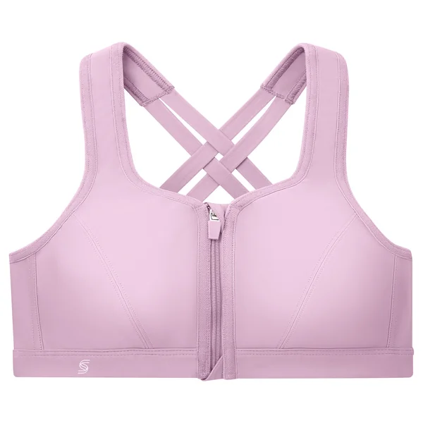 Soutien-gorge de sport sans armature à fermeture éclair devant 9266 lavande