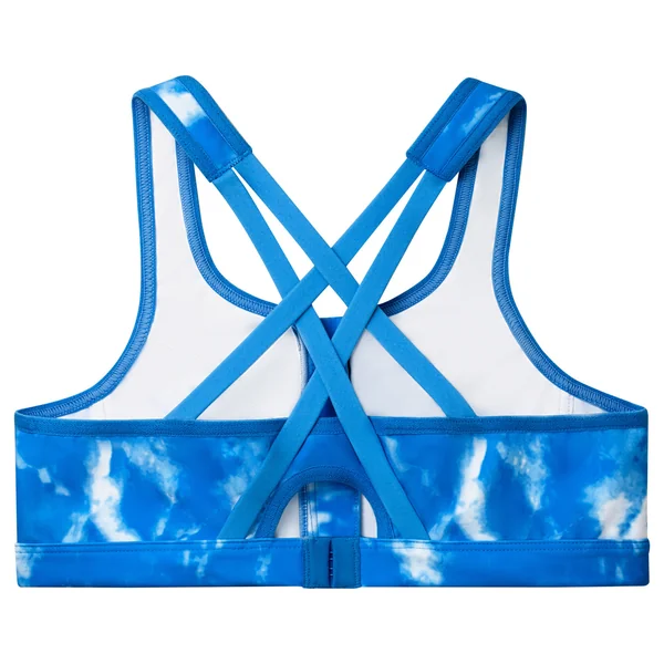 Soutien-gorge de sport sans armature à fermeture éclair devant 9266 tie and dye bleu
