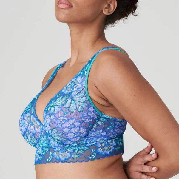 Soutien-gorge demi-mousse plongeant bleu Prima Donna