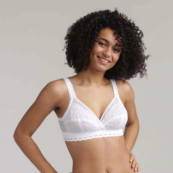 Soutien-gorge Dentelle Sans Armatures Blanc Cœur Croisé Playtex