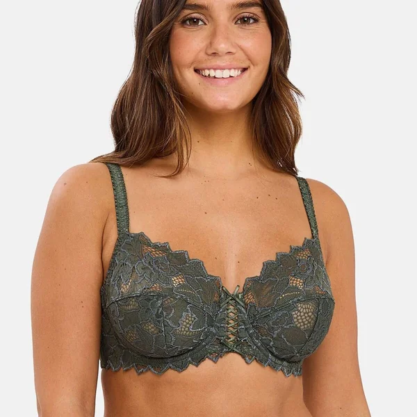 Soutien-gorge emboitant à armatures dentelle - Vert Sans Complexe Arum