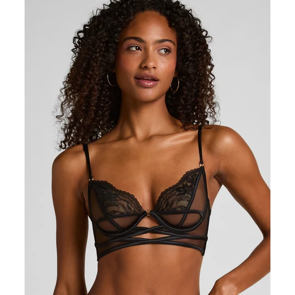Soutien-Gorge Longline Amel à Armatures Sans Rembourrage - Noir
