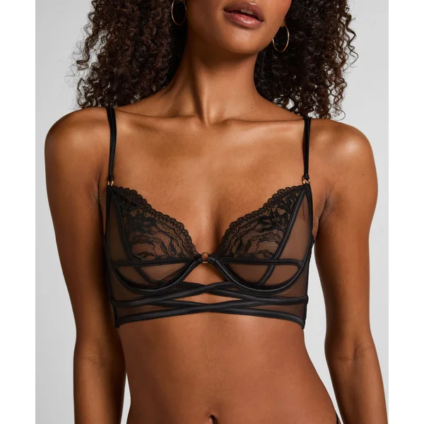 Soutien-Gorge Longline Amel à Armatures Sans Rembourrage - Noir