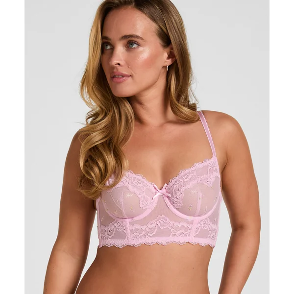 Soutien-Gorge Longline à Armatures Sans Rembourrage Camellia - Rose