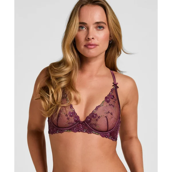 Soutien-Gorge Longline à Armatures Sans Rembourrage Peonie - Violet