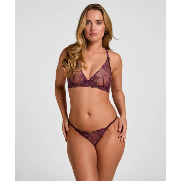 Soutien-Gorge Longline à Armatures Sans Rembourrage Peonie - Violet