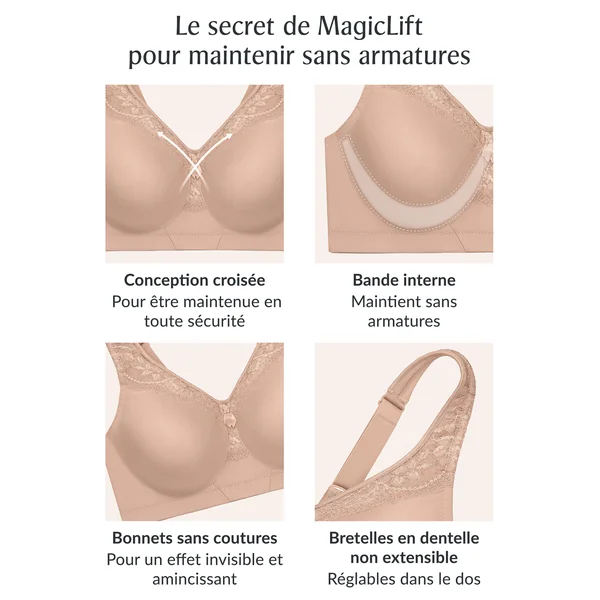 Soutien-gorge MagicLift Quotidien Sans Coutures et Sans Armatures Spécial Grandes Tailles 1007 CHAIR