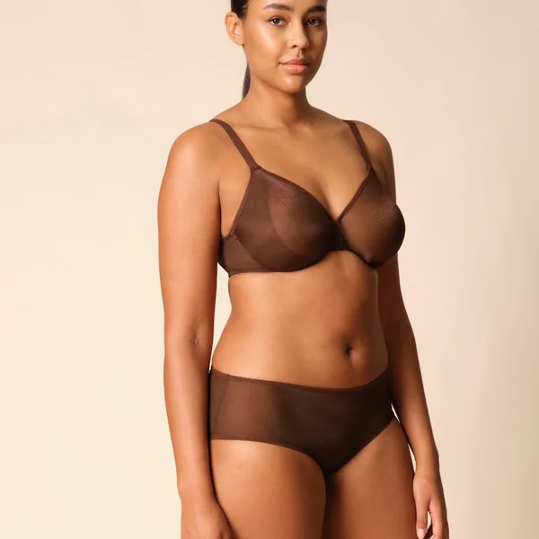 Soutien-gorge moulé transparent marron Gossard Glossies