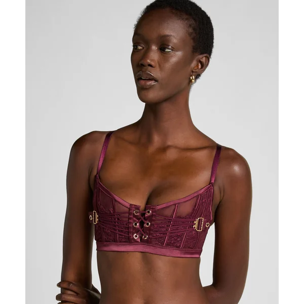 Soutien-gorge non rembourré longline Avela - Rouge