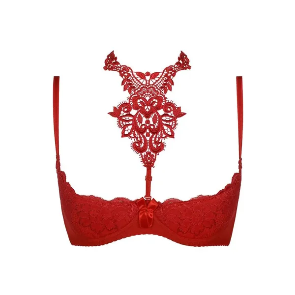 Soutien-gorge ouvert rouge V-8251
