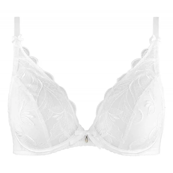 Soutien-gorge plongeant armatures avec dentelle florale - Blanc Aubade Fleur de Tattoo Aubade