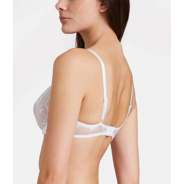 Soutien-gorge plongeant armatures avec dentelle florale - Blanc Aubade Fleur de Tattoo Aubade