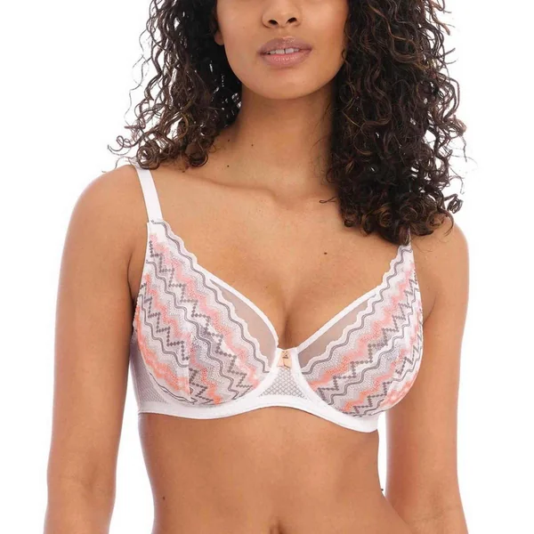 Soutien-gorge plongeant armatures - Blanc FESTIVAL VIBE en nylon Freya