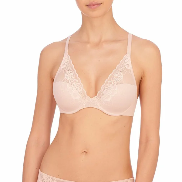 Soutien-gorge plongeant armatures bretelles interchangeables - Rose Natori en nylon Natori