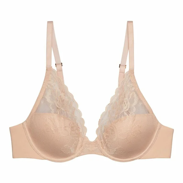 Soutien-gorge plongeant armatures bretelles interchangeables - Rose Natori en nylon Natori