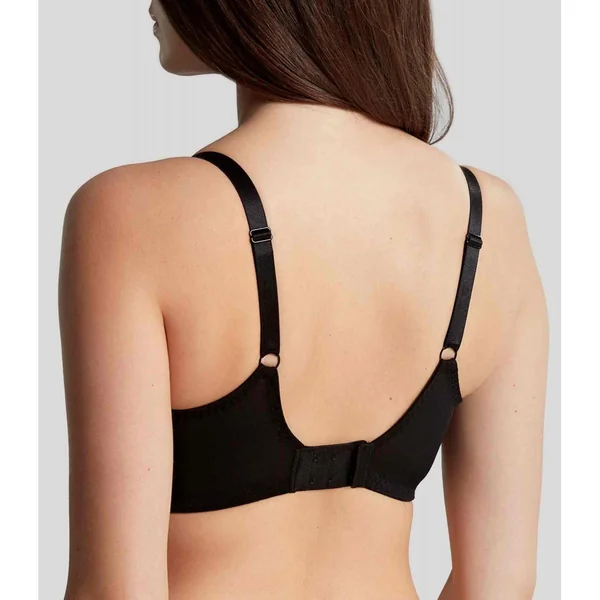 Soutien-gorge Plongeant Armatures en Tulle Brodé - Noir Panache