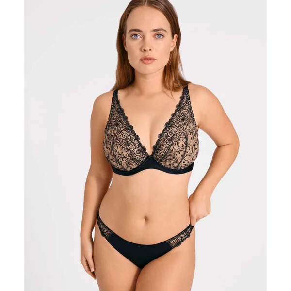 Soutien-gorge plongeant armatures - Noir Aubade Miss Karl Aubade