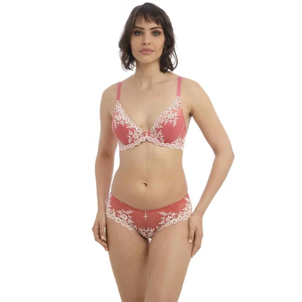Soutien-gorge plongeant armatures - Rose - Embrace Lace en nylon Wacoal lingerie