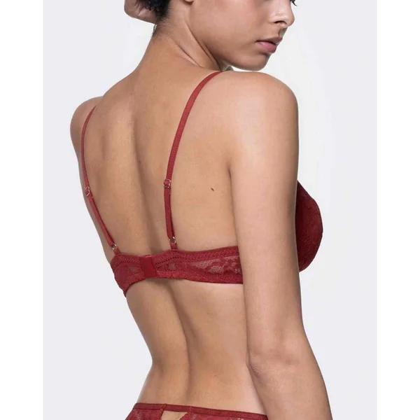 Soutien-gorge plongeant armatures - Rouge Dorina