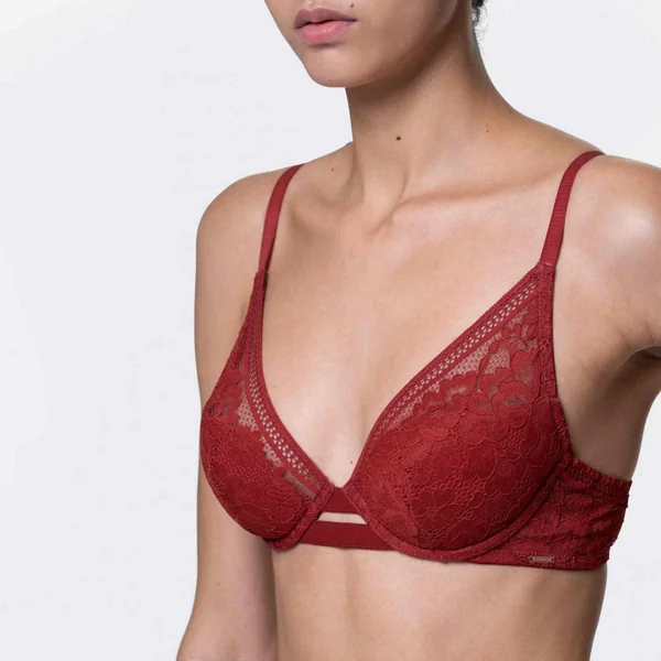 Soutien-gorge plongeant armatures - Rouge Dorina