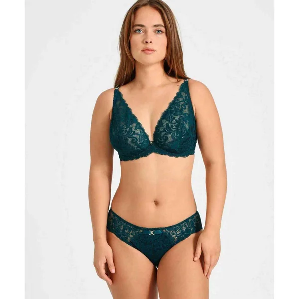 Soutien-gorge plongeant armatures - Vert Aubade Mon Bijou en dentelle Aubade