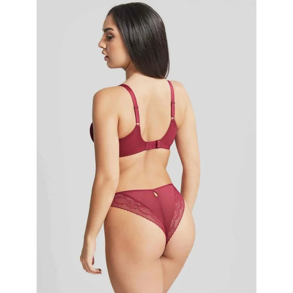 Soutien-gorge Plongeant Armatures à Dentelle Fine - Rouge Cleo by Panache Cleo by Panache