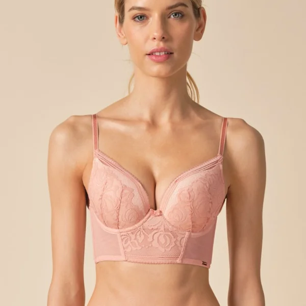Soutien-gorge plongeant longline rembourré - Blush rose Gossard Encore