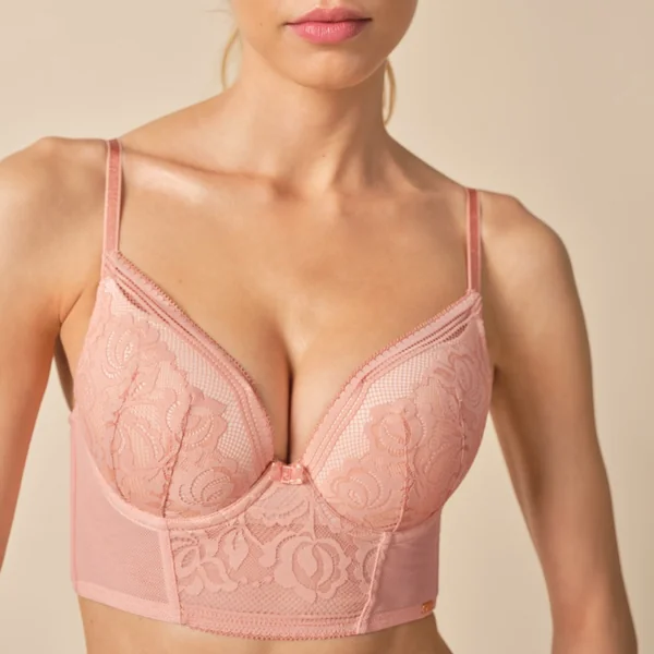 Soutien-gorge plongeant longline rembourré - Blush rose Gossard Encore