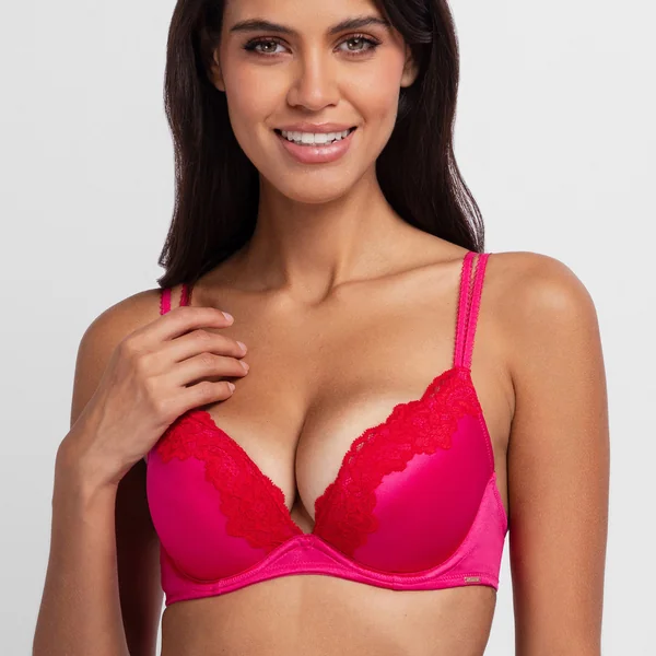 Soutien-Gorge Plongeant Push up Rose Dorina