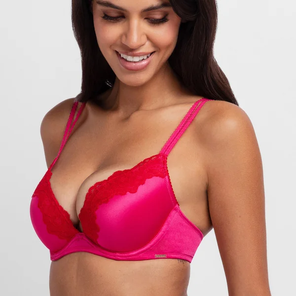 Soutien-Gorge Plongeant Push up Rose Dorina