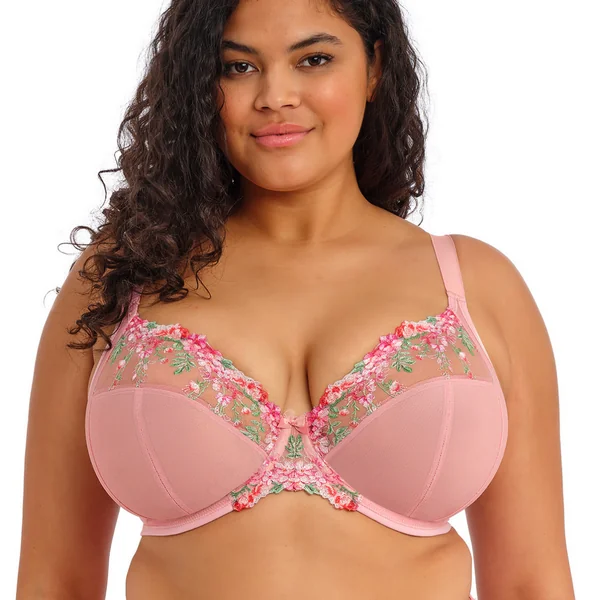 Soutien-gorge plongeant à armatures rose Elomi