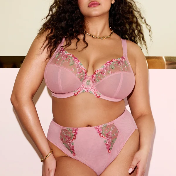 Soutien-gorge plongeant à armatures rose Elomi