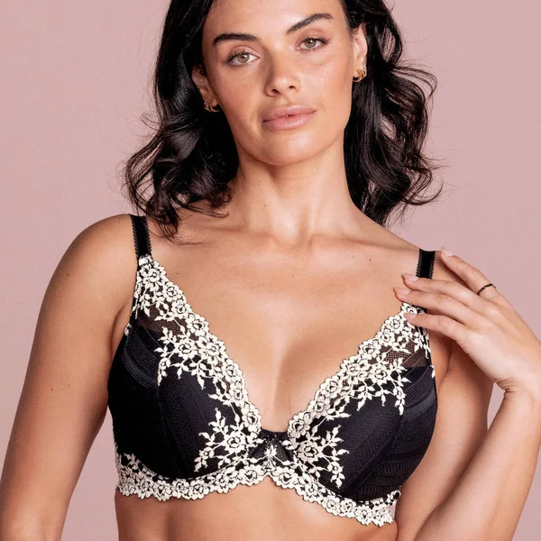 Soutien-gorge plunge armatures noir en nylon Wacoal lingerie