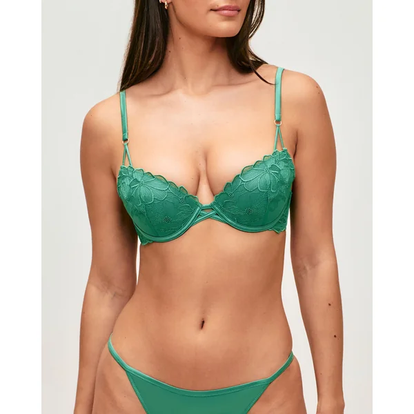 Soutien-gorge push-up avec broderies florales