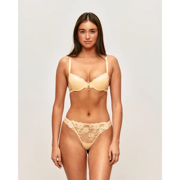 Soutien-gorge push-up en dentelle avec pendentif citron