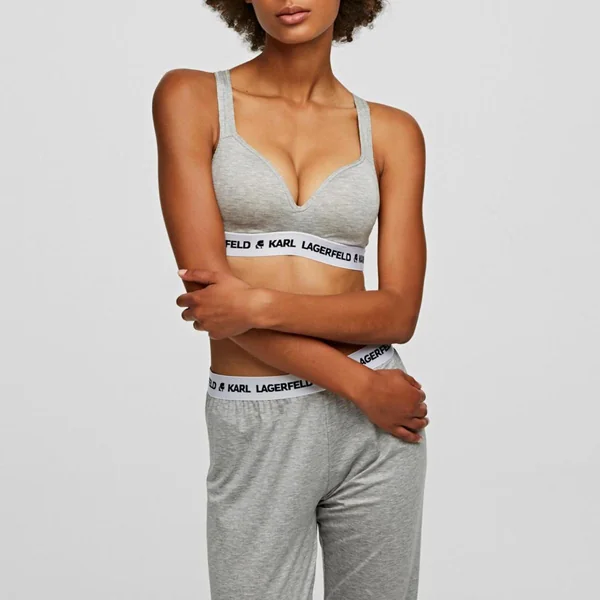 Soutien-gorge rembourre sans armatures logote - Gris Karl Lagerfeld