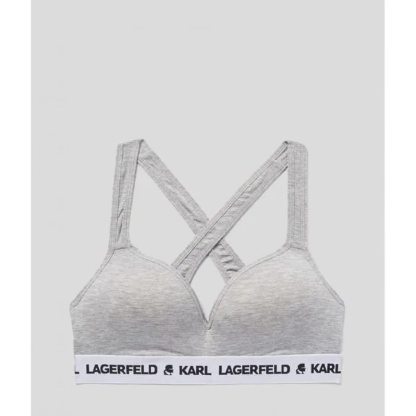 Soutien-gorge rembourre sans armatures logote - Gris Karl Lagerfeld